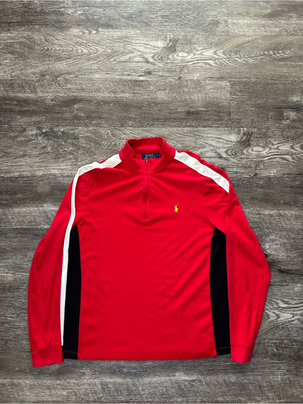Polo Ralph Lauren Pony Logo Red Men’s Large 1/4 Zip Pullover Track Jacket
